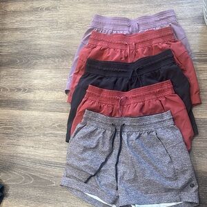 High waisted lululemon athletic shorts. 5 pairs.